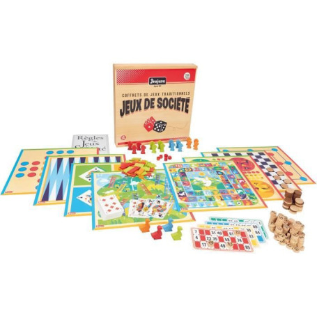 JEUJURA Coffret de Jeux de société traditionnels - Coffret en bois 58,99 €