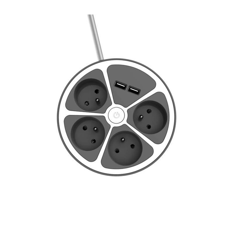 Image secondaire de Rallonge 4 prises Schuko avec interrupteur Chacon