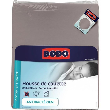 Housse de couette DODO - 240x220 cm - Coton - Antibactérien - Taupe - Fa 50,99 €