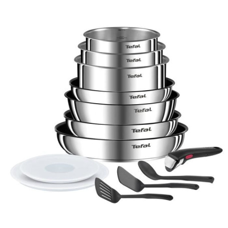 TEFAL INGENIO Batterie de cuisine 13 pcs. Induction. Acier inoxydable. R 189,99 €