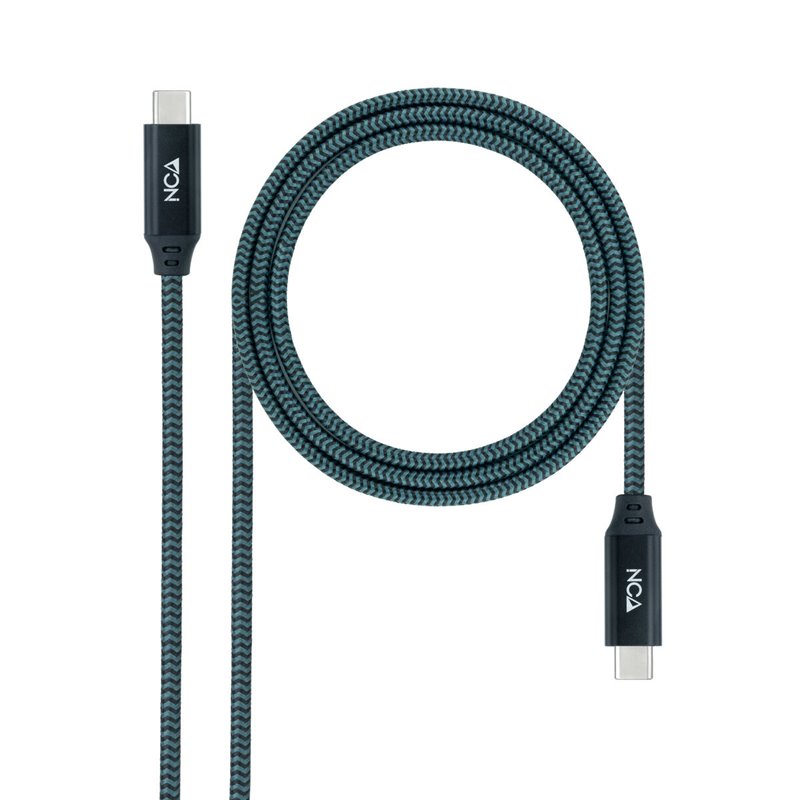 NanoCâble 10.01.4302-COMB câble USB 2 m USB4 Gen 2x2 USB C Bleu, Noir, Gris