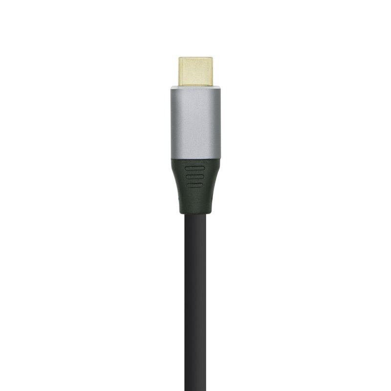 Image secondaire de Aisens A109-0392 câble vidéo et adaptateur 0,8 m HDMI Type A (Standard) USB Type-C Aluminium, Noir