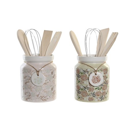 Ensemble d'ustensiles de cuisine DKD Home Decor Rose Fleurs Dolomite Boi 39,99 €