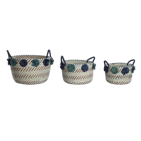 Set de basket DKD Home Decor 46 x 44 x 34 cm Pompons polypropylène Herbi 169,99 €