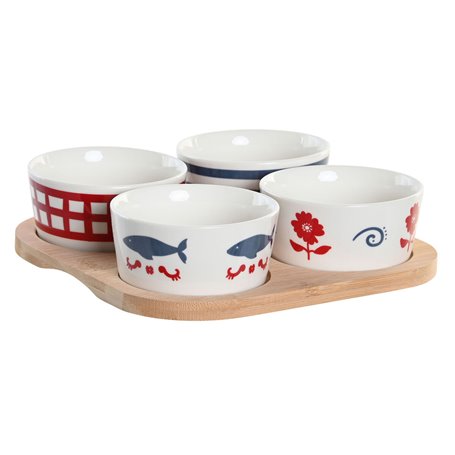 Ensemble à apértif DKD Home Decor 19,7 x 19,7 x 1 cm Naturel Rouge Bleu  30,99 €