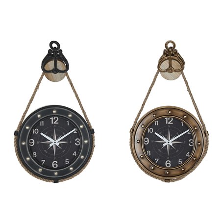 Horloge Murale DKD Home Decor 43 x 8 x 71 cm Verre Noir Doré Fer (2 Unit 149,99 €