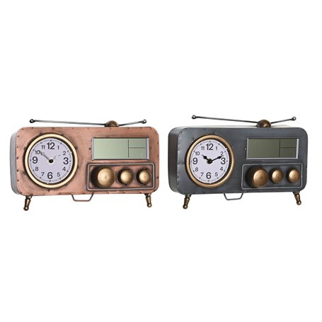 Horloge de table DKD Home Decor 33 x 11,5 x 26 cm Gris Cuivre Fer Vintag 97,99 €