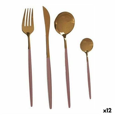 Ensemble de Couverts Rose Doré Acier inoxydable (12 Unités) 189,99 €