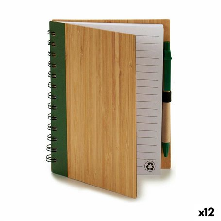 Cahier à Spirales avec Stylo Bambou 14 x 18 cm (12 Unités) 64,99 €