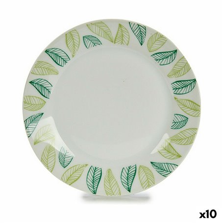 Assiette à dessert Volets Blanc Vert Ø 19 cm Porcelaine (10 Unités) 76,99 €