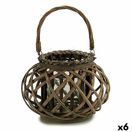 Bougeoir 30 x 18,5 x 23 cm Marron verre osier (6 Unités) 194,99 €