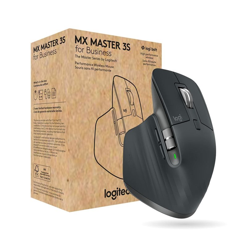 Logitech MX Master 3s for Business souris Droitier RF sans fil + Bluetooth Laser 8000 DPI