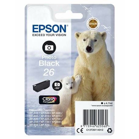 Cartouche d'encre originale Epson 26 Noir 36,99 €