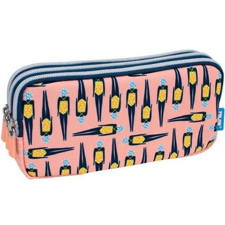 Trousse Fourre-Tout Triple Milan Swins 20 x 11 x 6,5 cm Rose Jaune 26,99 €