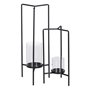Bougeoir 18,5 x 16,5 x 50 cm Verre Noir Métal (2 Unités) 92,99 €