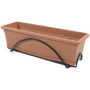 PLASTIKEN Jardiniere 60x20cm avec plateau et support balcon - Terracotta 49,99 €