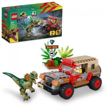 Playset Lego Jurassic Park 30th Anniversary 76958 Dilophosaurus Ambush 211 Pièces