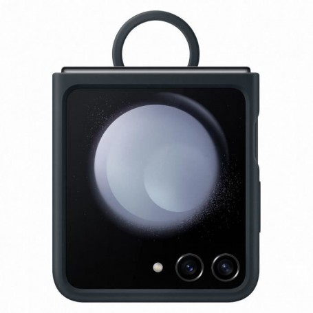 Coque SAMSUNG Z Flip5 en silicone avec anneau - Bleu Marine