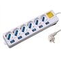 Multiprise 6 Prises avec Interrupteur Ewent EW3932 1,5 m 2500W Blanc (1,