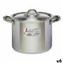 Marmite avec couvercle Ø 20 cm Argenté Aluminium (6 Unités)