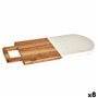 Planche à découper Blanc Marbre Bois d'acacia 18 x 1,5 x 38 cm (8 Unités