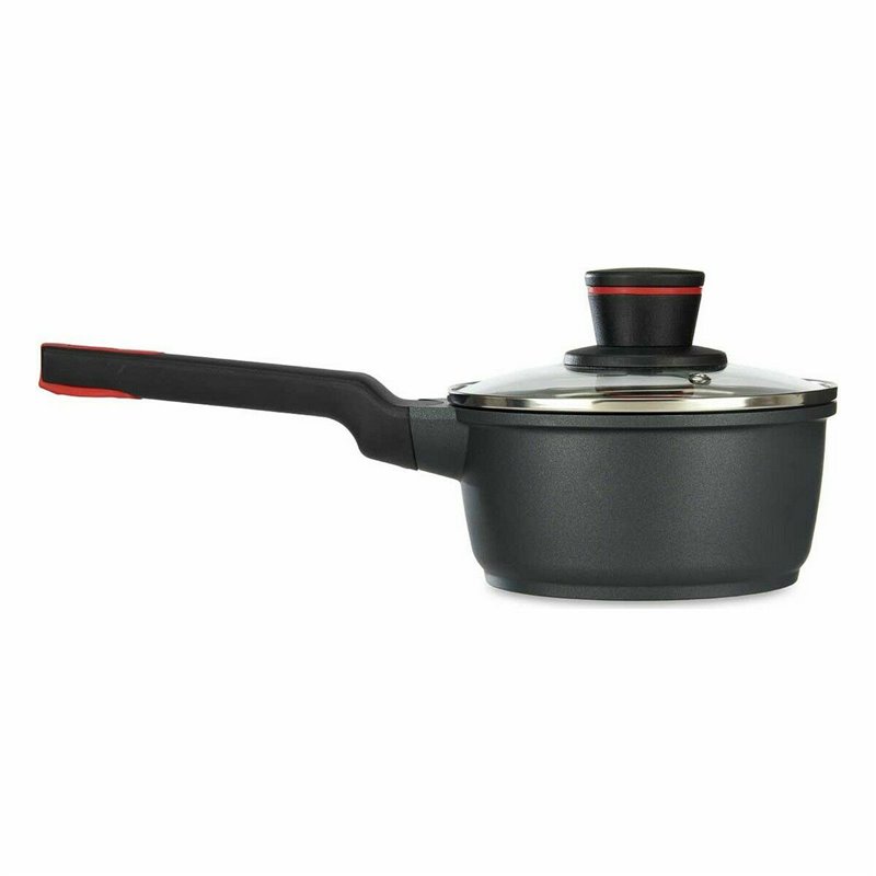 Image secondaire de Casserole avec couvercle Ø 16 cm Noir Aluminium (6 Unités)