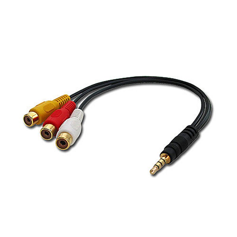 Lindy 35539 câble video composite 0,25 m 3,5mm 3 x RCA Noir