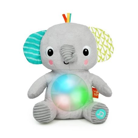 BRIGHT STARTS Jouet peluche éléphant Hug-a-Bye Baby. sons et lumieres