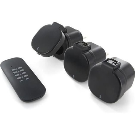CHACON Set 3 mini prises extérieures On/Off - 3000W - FR + Télécommand
