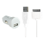 Mini chargeur allume-cigare 1A blanc pour iPhone/iPod