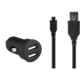 Chargeur voiture USB A 2.1A FastCharge Mini + Câble USB A/micro USB No