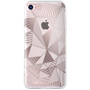 Coque semi-rigide transparente triangles rose doré pour iPhone SE (202