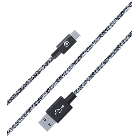 Câble Tissé USB A/USB C 2m Noir - 3A Bigben