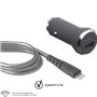 Chargeur voiture 2.4A IC Smart + Câble renforcé USB A/Lightning Garant