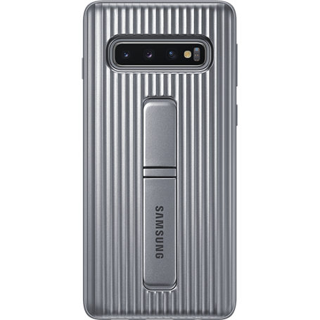 Coque Renforcée fonction Stand Argent pour Samsung G S10 Samsung