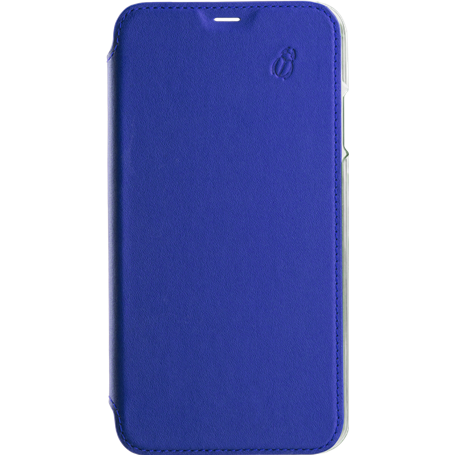 Folio en Cuir Bleu avec dos transparent pour Apple iPhone X/XS Beetlec
