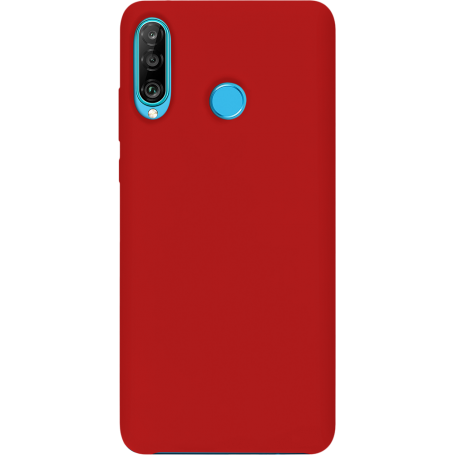 Coque rigide finition soft touch rouge pour Huawei P30 Lite