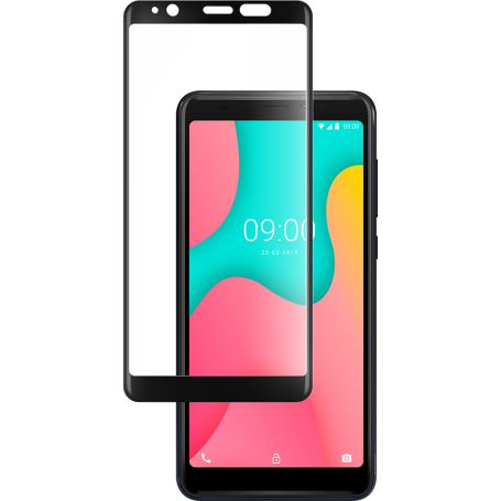 Protège-écran contour noir en verre trempé pour Wiko Y60