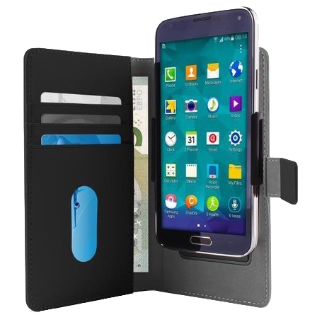 Folio avec 3 emplacement cartes Universel XXL Noir Puro