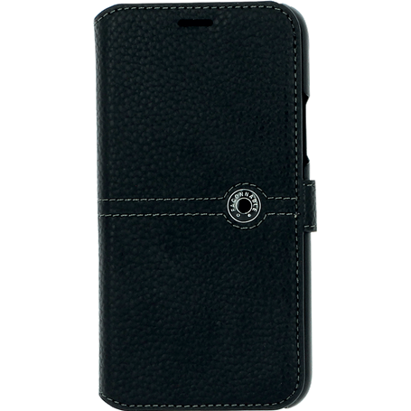 Folio Sellier Bouton laqué Noir pour iPhone 11 Pro Faconnable