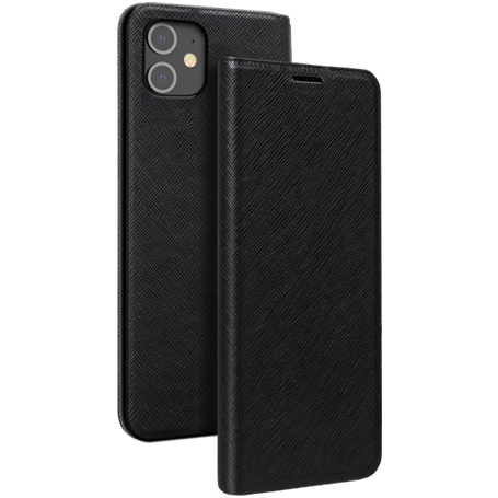 Etui Folio iPhone 12 / 12 Pro Noir - Porte-carte intégré Bigben