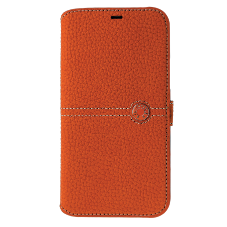 Folio Apple iPhone 6/7/8/SE/SE22 Nice Bouton laqué Orange Faconnable