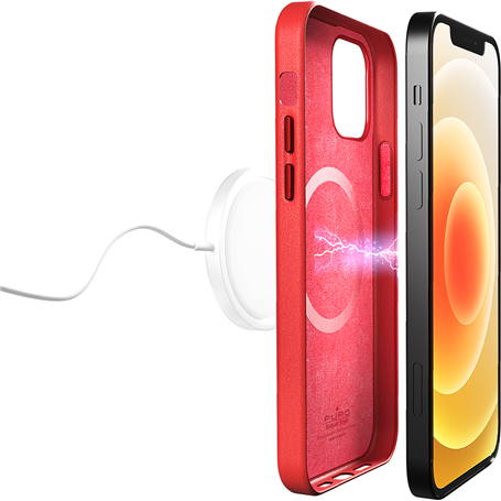 Coque Compatible MagSafe SKYMAG Rouge pour iPhone 12 / 12 Pro Puro
