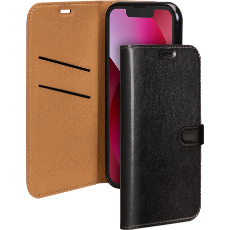 Etui Folio Wallet iPhone 13 Noir - Fermeture avec languette aimantée B