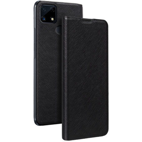 Etui Folio RealMe C25 Noir - Porte-carte intégré Bigben