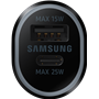 Double Chargeur voiture USB A+C PD 40W Power Delivery Noir Samsung