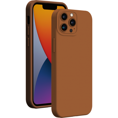 Coque iPhone 14 Pro Max Silicone Full protect Taupe Bigben