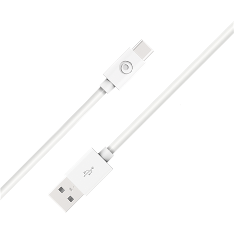 Câble USB A/USB C 1,2m Blanc - 3A - 100% Plastique recyclé Bigben