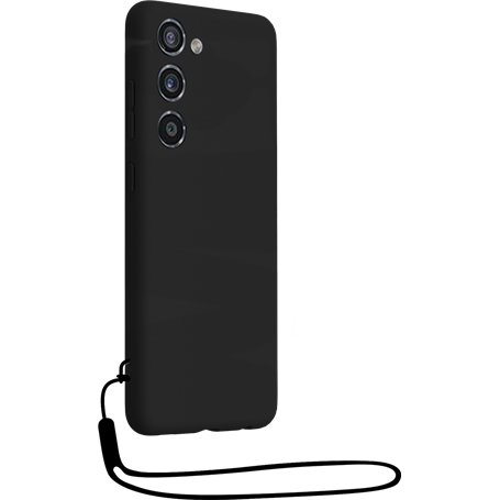 Coque Silicone + dragonne assortie Noire pour Samsung G S23+ 5G Bigben