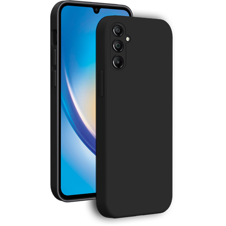 Coque Silicone + dragonne assortie Noire pour Samsung G A34 5G Bigben